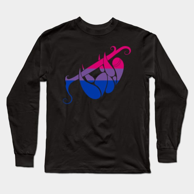 Bisexual Flag Sloth Long Sleeve T-Shirt by Jaq of All